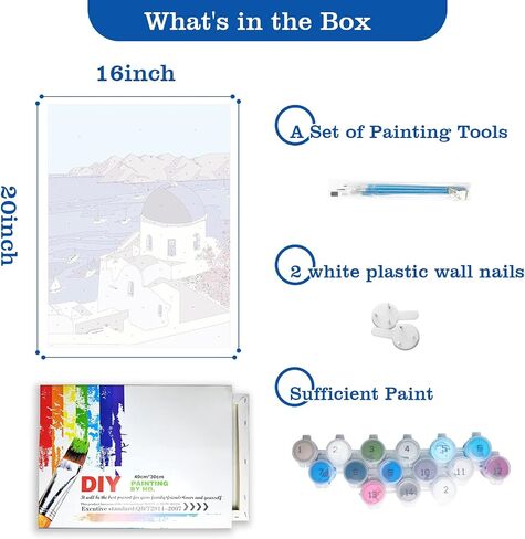 KANGDONG 3PCS-طلاء بالأرقام للبالغين المبتدئين الطلاء حسب الرقم للبالغين 16 * 12 بوصة DIY مجموعة مدينة الشمال القديمة البسيطة الطلاء بالأرقام اللوحة ديكور جدار المنزل ديكور سطح المكتب in Saudi Arabia