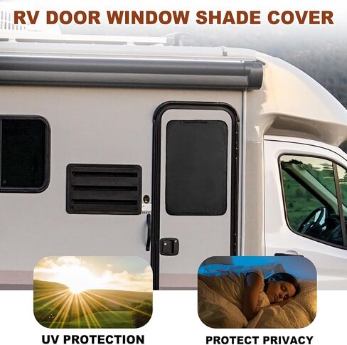 غطاء باب ونافذة RV - سهل التركيب - تعتيم الشمس وحماية الخصوصية لعربات التخييم 25 بوصة × 16 بوصة in Kuwait