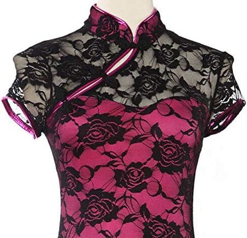 Vintage Long Sleeve Floral Lace Cheongsam Dress Elegant Mandarin Collar Side Slit Bodycon Midi Dress Women's Formal Wear in Saudi Arabia
