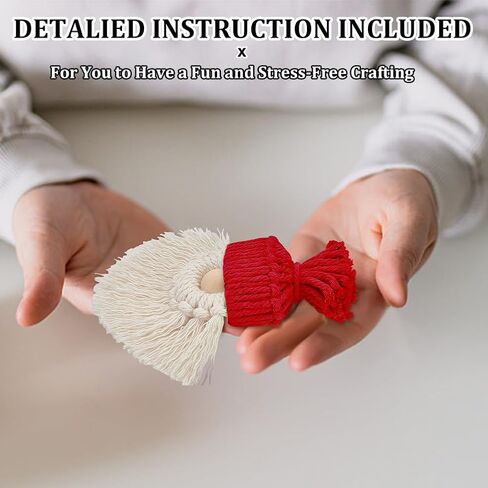 FREEBLOSS 6 Set DIY Macrame Santa Claus Kit Macrame Gnome Kit Macrame Christmas Ornaments Macrame Santa Claus for Christmas Tree Macrame Starter Kit for Decoration Gift in Saudi Arabia