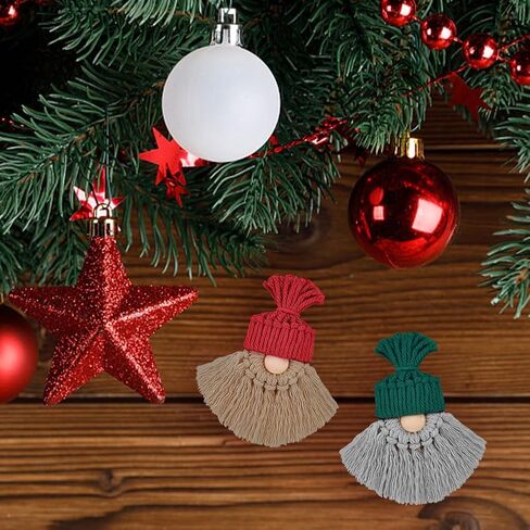FREEBLOSS 6 Set DIY Macrame Santa Claus Kit Macrame Gnome Kit Macrame Christmas Ornaments Macrame Santa Claus for Christmas Tree Macrame Starter Kit for Decoration Gift in Saudi Arabia