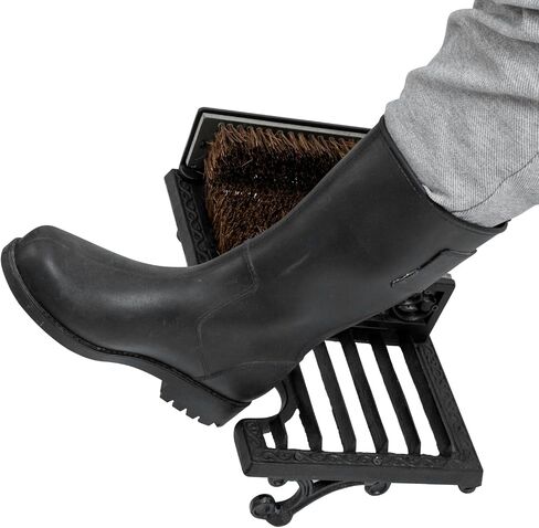 MyGift Heavy Duty Shoe Scraper and Boot Brush, Vintage Cast Iron Shoe Dirt Scrubber Cleaner/Outdoor Boot Mud Brush in Saudi Arabia