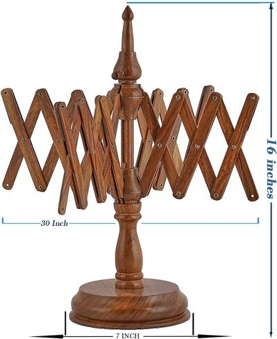 Brainmart Wooden Table Top Yarn Swift, Antique Beechwood Crocheting & Knitting Craft Accessory for Yarn Winding, Handcrafted Beechwood Swift for Knitters & Crafters in Kuwait