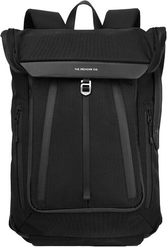 The Frenchie Co. Work/Travel Speed Backpack |Gray| Patented Self-Adjusting Straps |Expandable (22-28L) Laptop Backpack| Anti-Theft Magnetic Closure |16in computer| Ballistic Nylon & Italian Leather in Saudi Arabia