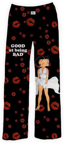 سراويل بيجامة بيتي بوب لاونج من بريف إنسانيتي للنساء - عتيقة، ناعمة أيقونية، حريرية، مريحة، قابلة للتنفس (بيتي بوب، كبير) in Kuwait