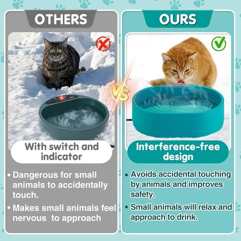 3.2L Large Heated Water Bowl for Outdoor, 30W Thermostatic Control Heating Pet Bowl with 6.6Ft Bite-Proof Cord for Winter Dogs Cats Chickens Duck Squirrels in Kuwait