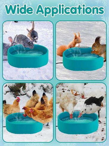 3.2L Large Heated Water Bowl for Outdoor, 30W Thermostatic Control Heating Pet Bowl with 6.6Ft Bite-Proof Cord for Winter Dogs Cats Chickens Duck Squirrels in Kuwait