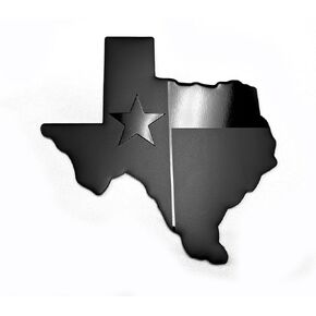 eVerHITCH Texas State Flag Metal Auto Fender Emblem for Cars Trucks (4"x3", Black)