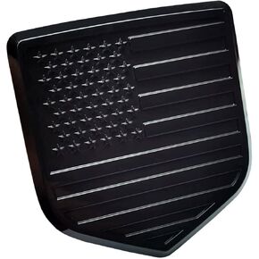 Zhizhong Rear Tailgate Emblem, American Flag Badge Compatible with 2019 2020 2021 2022 2023 2024 Dodge RAM 1500 2500 3500 (Black)