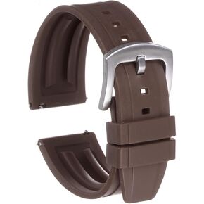 HARFINGTON Rubber Watch Band Quick Release Soft Fluororubber Replacement Watch Strap with Stainless Steel Buckle for Men Women