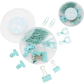 Assorted Binder Clips (84PCS) - Binder Clips Paper Clips Bulldog Clips Sets with Box for for Office School Home Desk Supplies - Purple