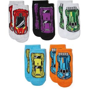 Hot Wheels Boys' Race Car 5 Pack Shorty Socks