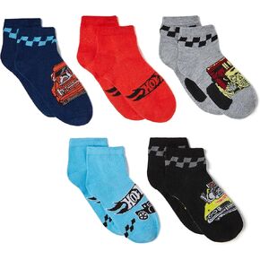Hot Wheels Boys' Race Car 5 Pack Shorty Socks