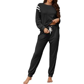Women's Pajamas Set Soft 2 piece Loungewear Long Sleeve & Long Pants Pj Set with Pockets for Women