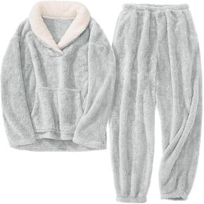 HEEKEPK Womens Fluffy Pajamas Set Fleece Fuzzy Winter Warm Pj Sets Pullover Pants Plush 2 Piece Loungewear Sleepwear Pockets in Kuwait