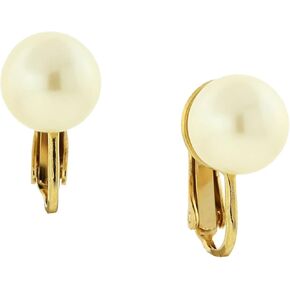 1928 Jewelry Women's Petite Classic Faux Pearl Clip On Earrings