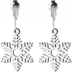 Aloha Earrings Non Pierced Clip On Snowflake Dangling Earrings