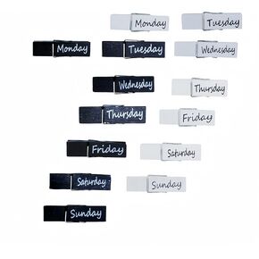 14 PCs Black and White Magnetic Wooden Clips with Days of The Week Fridge Magnets Set, Whiteboard Magnet Clips for Refrigerator, Crafts, Calendars, Home, Kitchen, Locker and Office Use
