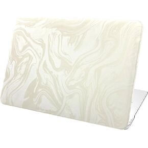 Velvet White Ripple Design for MacBook Pro 16 inch Case 2023 2021 Model A2991 A2780 A2485 M3 M2 M1 Pro/Max Chip