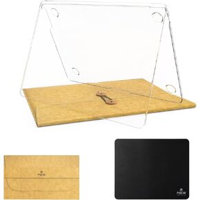PHOCAR Transparent MacBook Air 13 M2 M3 Case with Laptop Sleeve, Mouse Pad, Small Sleeve for Mouse and Charger, Including All Neccessaries Designed Only for MacBook Air 13.6 M2 A2681 M3 A3113
