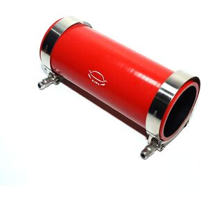 LTI Universal (203mm) 8" Length 4-Ply Reinforced High Performance (70mm) 2.75" ID Straight Silicone Hose Coupler With T Bolt Clamp 304 Stainless Steel (2.75" Red)