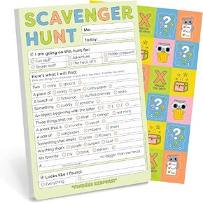 Knock Knock Kids Scavenger Hunt Playtime Pad: Kids Activity Pad, 40 Sheets Plus Full-Color Sticker Sheet, 6 x 9-Inches