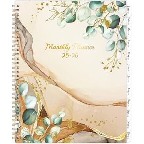Monthly Planner 2025-2026 - 2 Year Monthly Calendar/Planner 2025-2026, Jan 2025 - Dec 2026, 9" x 11", 24 Monthly Tabs, Two-Side Pocket, Twin-Wire Binding, Note Pages, Holidays & Julian Dates