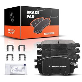 A-Premium Front Ceramic Disc Brake Pads Set Compatible with Select Hyundai and Kia Models - Accent 2006-2011, Rio 2006-2011, Rio5 2006-2011, With Hardware, 4-PC Set