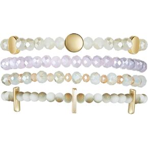 Bohemian 4 Strands Crystal Beaded Multi-Layer Bracelet Earring Set for Women