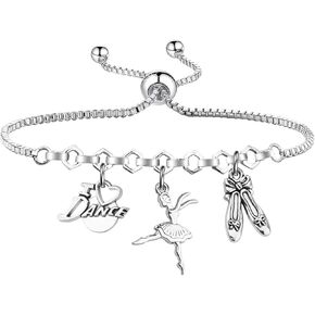 SEIRAA Dance Bracelet Ballet Teacher Jewelry I Love Dance Gift Dance Charm Bracelet For Dancing Lovers