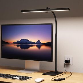 Kary LED Desk Lamps for Home Office, Tall Desk Light with Base, Flexible Gosseneck Adjustable Height 5-Level Dimmable Brightness & Color, Architect Lamp for Working,Reading,Crafting,Study