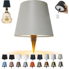 Wireless Bottle Lamp Metal Shade with Stopper, Wireless Wine Bottle Lights with 3 Color, Rechargeable Bottle Lamp Stepless Dimming LED Wine Bottle Lights for Any Bottle