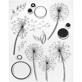 PATIKIL Transparent Silicone Stamps, 1 Pcs T1805 Dandelion Clear Stamps for Card Making Decoration DIY Scrapbooking Embossing Album Decor Craft, Clear