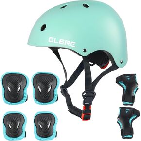 Glerc Warrior Adjustable Lightweight Kids Sports Helmet for 3-16 Year Old with Handguard & Kneepad for Multi-Sport Cycling Skateboard Scooter Skating Skiing Climbing, M/S Size Multiple Colors
