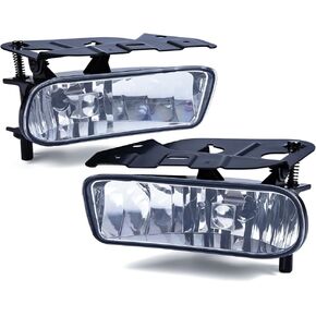 PIT66 Front Bumper Fog Lights, Compatible with 2002-2006 Cadillac Escalade Clear Lens Front Fog Light Lamps Left/Right GM2592138, GM2593138, 15187251,15187252 Fog Lamp Accessories, faros antiniebla