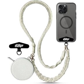 Crossbody Cell Phone Lanyard With Wallet Coin Purse Outdoor Phone Neck Strap with Card Holder Bag Headphone Case (Black-Strap)