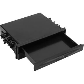 Car Radio Storage Box Single Din Radio Pocket, 2 in 1 Car Radio Storage Box Multi Purpose ABS Universal 1DIN 2 Layer Black Cup Holder for Collecting Items