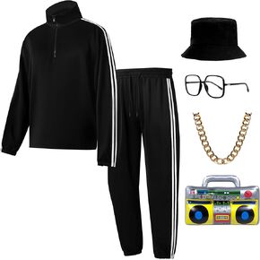 Spooktacular Creations 80s Workout Costumes for Men, Adult Halloween 90s Hip Hop Rapper Costume for Halloween Costume Party