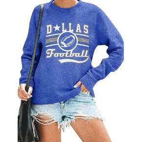 JINTING Football Game Day Sweatshirt Women: Football Season Pullover Football Team Falll Shirts Graphic Long Sleeve Tops