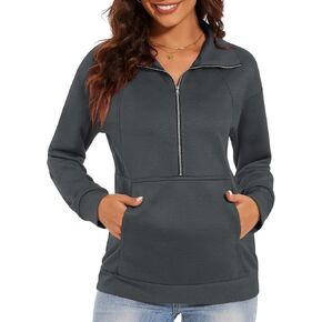 CATHY Womens Fall Outfits Half Zip Sweatshirts Trendy Hoodies Tops Long Sleeve Pullover with Pockets 2024