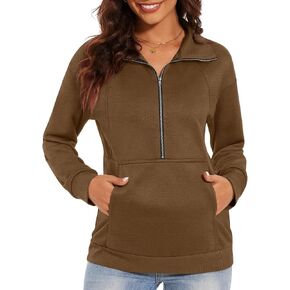 CATHY Womens Fall Outfits Half Zip Sweatshirts Trendy Hoodies Tops Long Sleeve Pullover with Pockets 2024 in Saudi Arabia