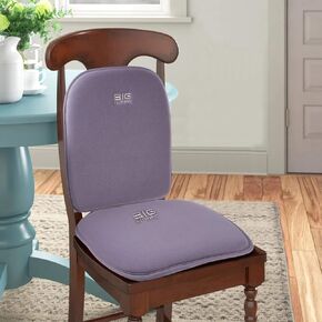 Big Hippo Chair Pads Memory Foam and Lumbar Support Pillow, Chair Seat Cushion Non Slip Rubber Back Thicken Chair Padding with Elastic Bands for Home Office Outdoor Seats (Brown-Set of 1)