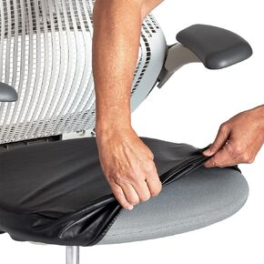 Office Desk Chair Seat Covers, Water Resistant, Washable, Wrinkle-Free, Breathable, Stretchable, Soft Anti-dust Universal Computer Chair Seat Cushion Slipcovers, Pet Friendly (1, Black)