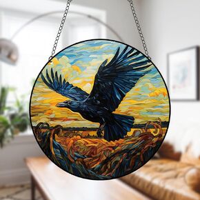 Generic 11.8 Inches Large Eagle Acrylic Window Hanging Decor Jungle Animals Wall Art Mural For Bedroom Office Garden Wall Decoration Indoor Window Decor Gift For Mom Grandma Teacher