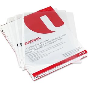 Universal UNV21129 Top-Load Heavy Gauge Non-Glare Poly Sheet Protectors - Clear (50/Pack)