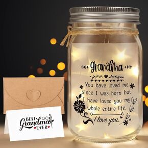 Grandma Gifts, Gifts for Grandma Mason Jar Night Light, Grandma Birthday Gifts from Grandkids, Birthday Gifts for Grandmother, Best Grandma Gifts, Grandma Gifts Ideas for Christmas Mothers Day