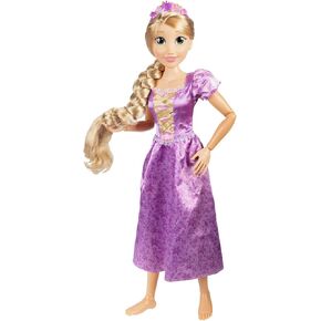 Disney Princess Rapunzel Doll Playdate 32" Tall & Poseable, My Size Articulated Doll in Purple Dress, Comes with Brush to Comb Her Long Golden Hair, Flower Garland Hairband & Hair Pins