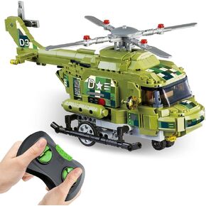 Wise Blocks 371 Pcs Building Blocks Remote Control Car, Building Toys for Boys Age 8-12, STEM Toys Construction Sets, RC Cars Boy Toys Birthday Gifts for Kids Age 8+, RC Military Armored Truck