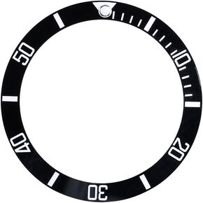 Watch Writing Bezel Insert fits Seiko Date Display Ceramic Watch Wrist Replacement Parts(Black)