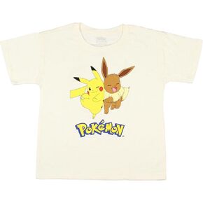 Pokemon Girl's Pikachu And Eevee Kids Graphic Short Sleeve T-Shirt